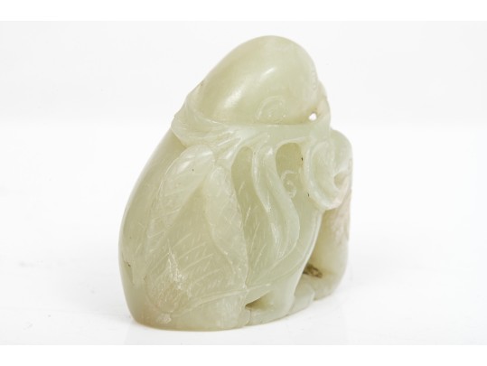 Two Soft Green Carved Serpentine Stones