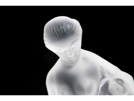Lalique Lady With Lamb Figurine