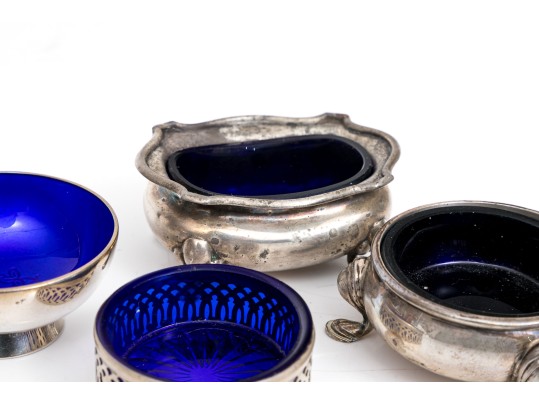 Lot Of Sterling And Glass Salts Dishes