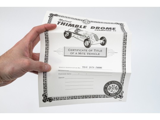 Fabulous Mint Nylint Thimble Drome, Champion, Yellow, Boxed