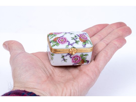 Vintage Limoges Floral Painted Box