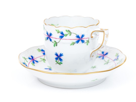 Herend 'Blue Garlend' Cup And Saucer