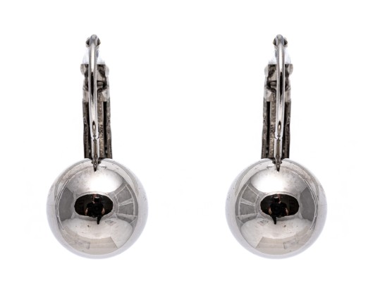 Modern Sterling Silver Ball Earrings