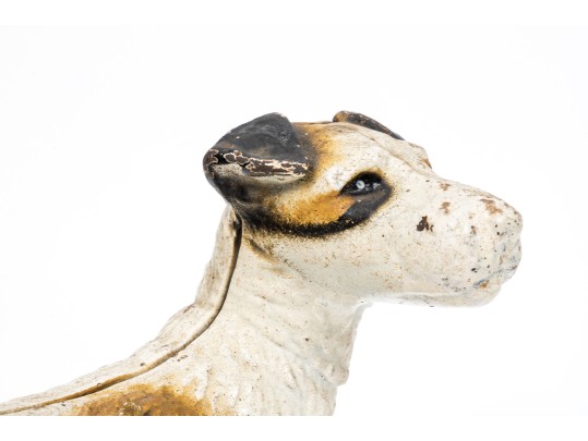 Hubley Charming Vintage 1930's Hand Painted Iron Standing Terrier Doorstop