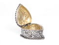 Antique Sterling Silver Beautiful Repousse Hinged Heart Shaped Box, Birmingham, 1898