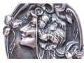 Antique Beautiful Sterling Silver Front Art Nouveau Figural Brooch