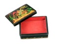 Russian Stunning Folk Art Black Lacquer Box, 