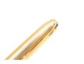 Cartier Iconic Ribbed Marbled Burgundy Composite And Gold Tone Ballpoint Pen
