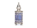 Tiffany & Co. Sterling And Blue Glass Spice Shaker
