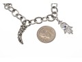 Sterling Cable Link Charm Bracelet