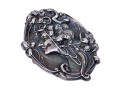 Antique Beautiful Sterling Silver Front Art Nouveau Figural Brooch