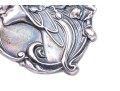 Antique Beautiful Sterling Silver Front Art Nouveau Figural Brooch