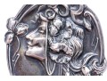 Antique Beautiful Sterling Silver Front Art Nouveau Figural Brooch
