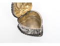 Antique Sterling Silver Beautiful Repousse Hinged Heart Shaped Box, Birmingham, 1898