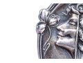 Antique Beautiful Sterling Silver Front Art Nouveau Figural Brooch