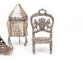 Sterling Miniature Chair, Shoe Pin Cushion And Judaica Spice Box, 2.79 Ozt.