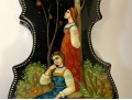 Russian Violin Form Hand Painted Russian Lacquered Box