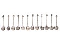 Twelve Handsome 950 Silver Coffee Spoons
