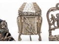 Sterling Miniature Chair, Shoe Pin Cushion And Judaica Spice Box, 2.79 Ozt.