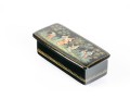Russian Hand Painted Black Lacquer Box Women Picking Fruit