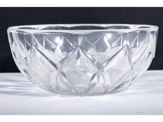 Antique Val St. Lambert Lead Crystal Serving Bowl