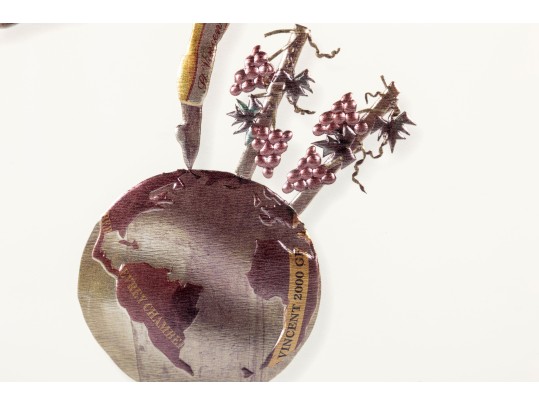 Gerard Puvis (French, B. 1950) Mixed Media Wine Foil Art 