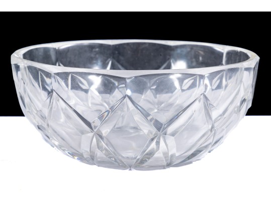 Antique Val St. Lambert Lead Crystal Serving Bowl