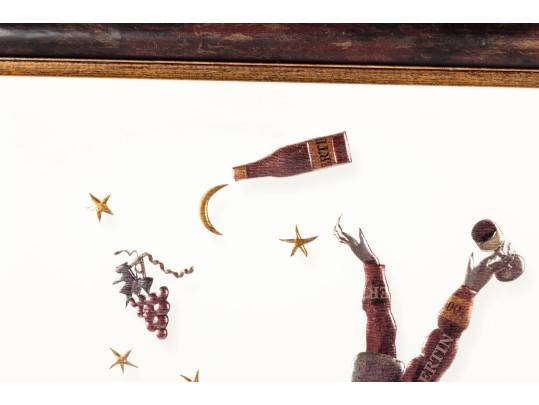 Gerard Puvis (French, B. 1950) Mixed Media Wine Foil Art 
