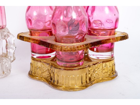 Cranberry Depression Glass Cruet Sets