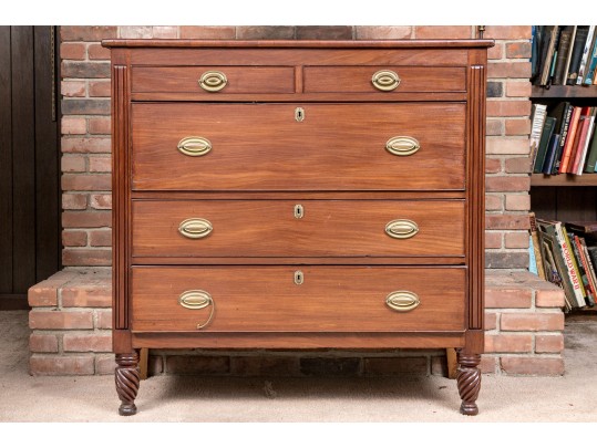 American Late Classical / Sheridan Mahogany Chest Of Drawers, Ca. 1820-40