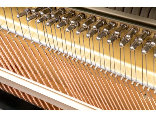 Black Lacquer Upright Yamaha Piano, With Piano Stool.