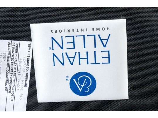 Ethan Allen Leather Upholstered Ottoman On Casters