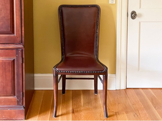 Tall Back Side Chair With Tack Nailhead Trim