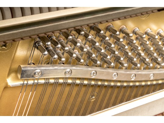 Black Lacquer Upright Yamaha Piano, With Piano Stool.