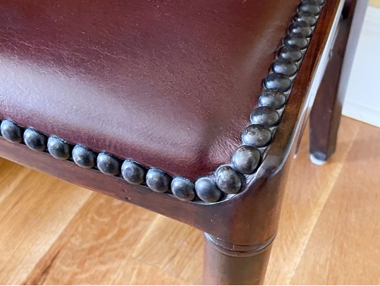 Tall Back Side Chair With Tack Nailhead Trim