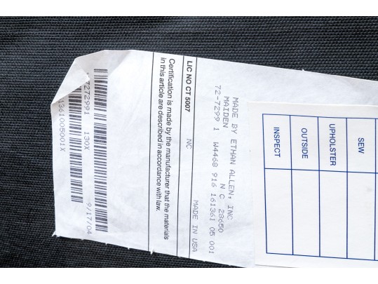 Ethan Allen Leather Upholstered Ottoman On Casters