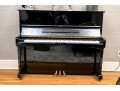 Black Lacquer Upright Yamaha Piano, With Piano Stool.