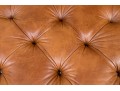 Ethan Allen Leather Upholstered Ottoman On Casters