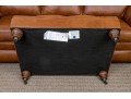 Ethan Allen Leather Upholstered Ottoman On Casters