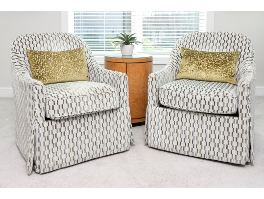 Swivel And Rocking Upholstered Barrel Chairs