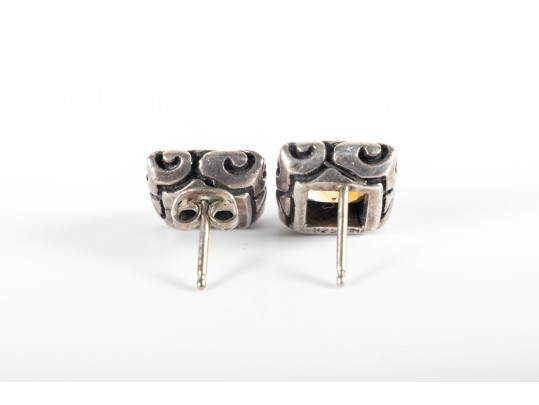 Sterling Silver Citrine Stud Earrings