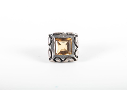 Sterling Silver Citrine Stud Earrings