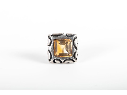 Sterling Silver Citrine Stud Earrings