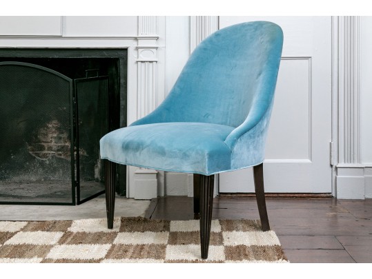 Stunning, Sleek Upholstered Chair With Rounded Back