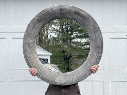 Rustic Copper Framed Concave Mirror