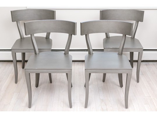 Lillian And August Metallic Finished Set Of 4 Dining Side Chairs