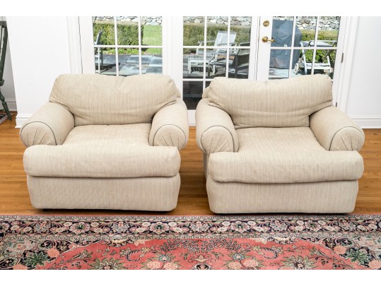 Pair Of Century Upholstered Club Chairs
