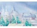 Fabulous Winter Village Scene Oil On Canvas