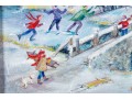 Fabulous Winter Village Scene Oil On Canvas