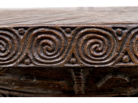 African Tribal Carved Table 